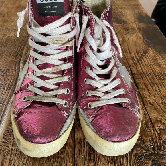 golden goose pink high top